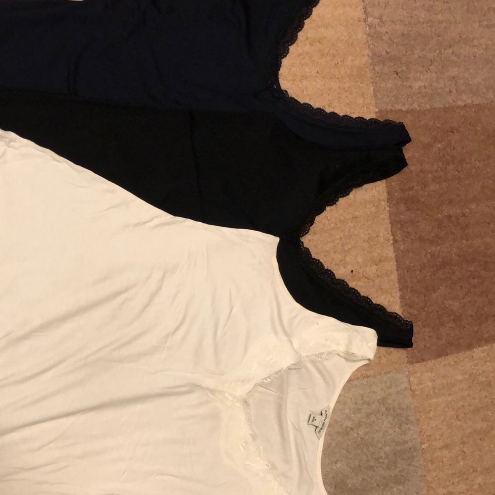 Banana Republic camis (navy, black, cream)